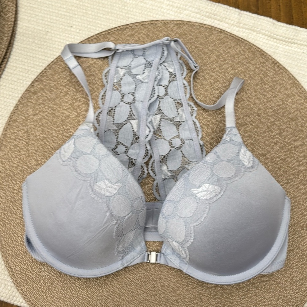Aerie Light Blue Lace Halter Bra Size 32C